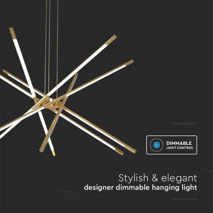 LED DECORATIVE HANGING LIGHT 42W WW 4480lm 970x840mm GOLD