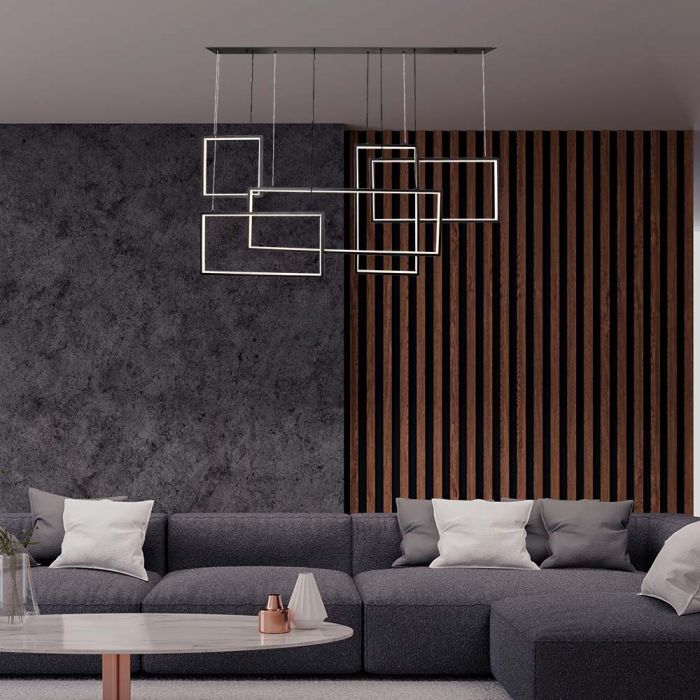 LED DECORATIVE HANGING LIGHT 45W WW 4800lm 1200x1580mm BLACK