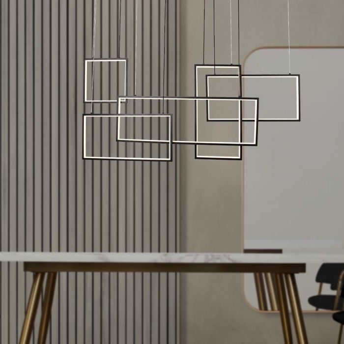 LED DECORATIVE HANGING LIGHT 45W WW 4800lm 1200x1580mm BLACK