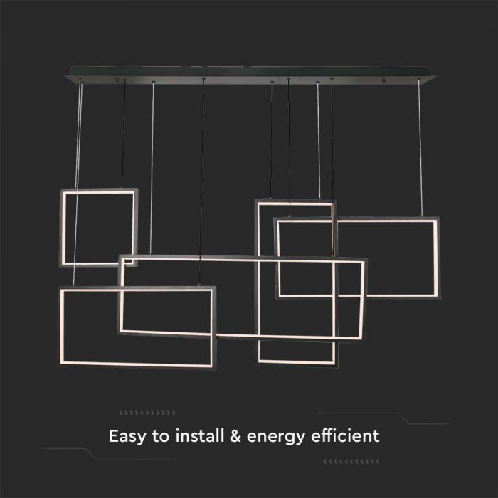 LED DECORATIVE HANGING LIGHT 45W WW 4800lm 1200x1580mm BLACK