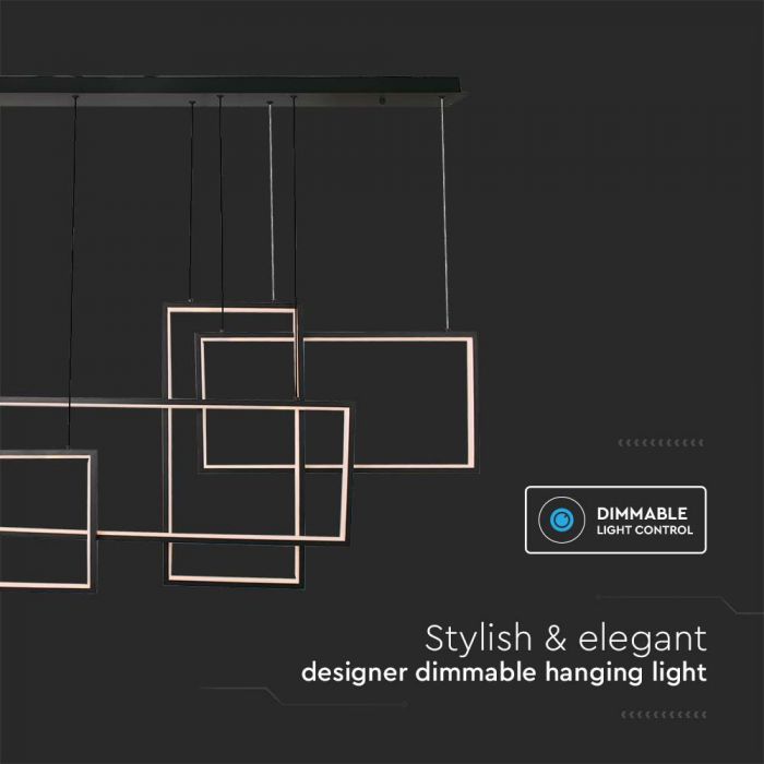 LED DECORATIVE HANGING LIGHT 45W WW 4800lm 1200x1580mm BLACK