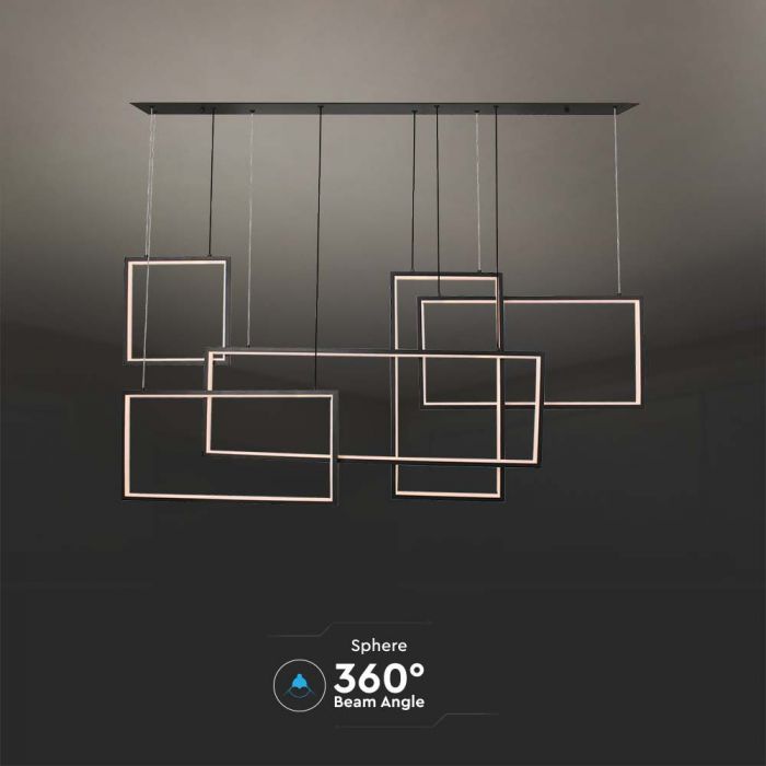 LED DECORATIVE HANGING LIGHT 45W WW 4800lm 1200x1580mm BLACK
