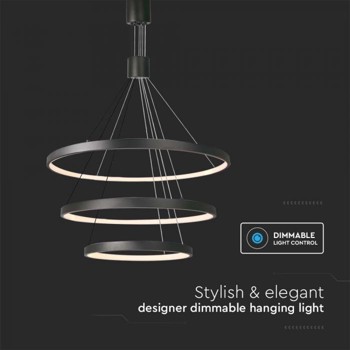 LED  DECORATIVE HANGING LIGHT 50W WW 4900lm 40x60x80x150cm BLACK