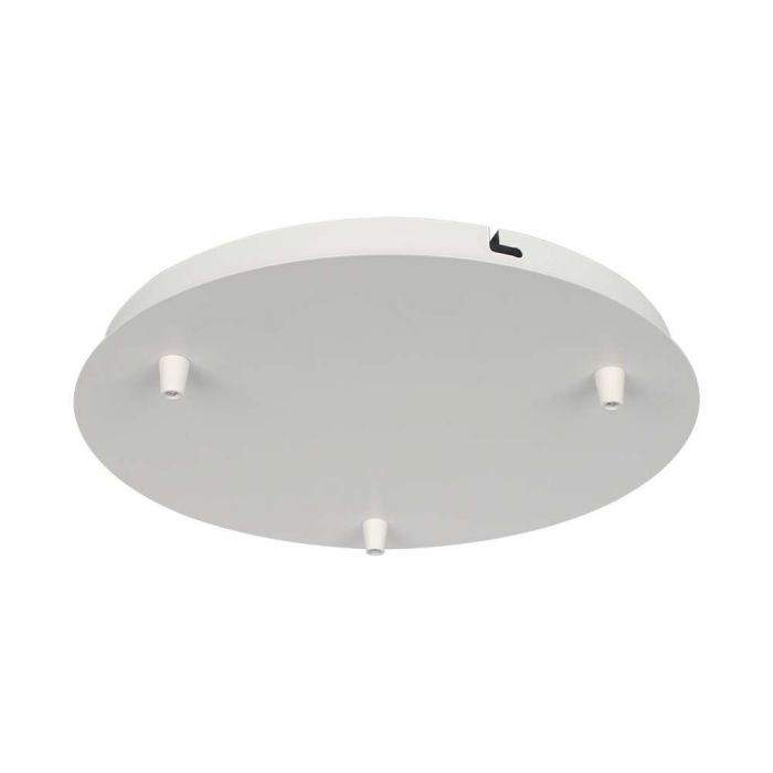 STEEL CANOPY  WITH 3 HOLES ON SURFACE - 300x25mm MATT WHITE