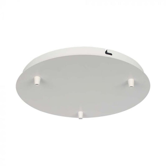 STEEL CANOPY  WITH 3 HOLES ON SURFACE - 300x25mm MATT WHITE
