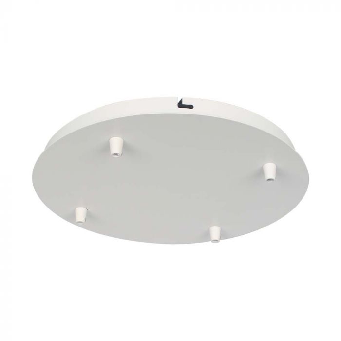 STEEL CANOPY  WITH 5 HOLES ON SURFACE - 300x25mm MATT WHITE