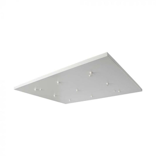 STEEL CANOPY  WITH 9 HOLES 800x600x20mm MATT WHITE