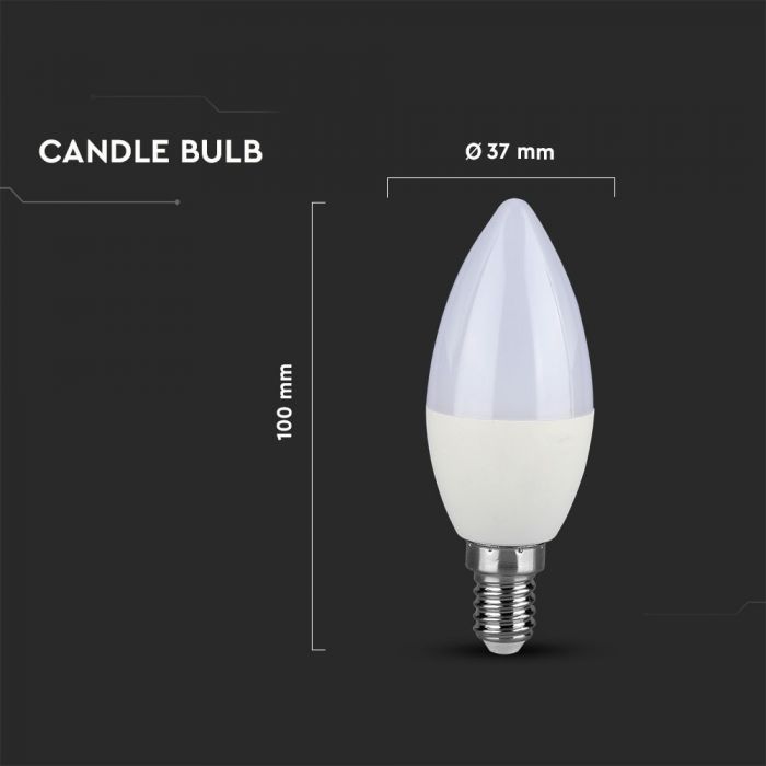 LED Bulb SAMSUNG Chip 5.5W E14 Plastic Candle White