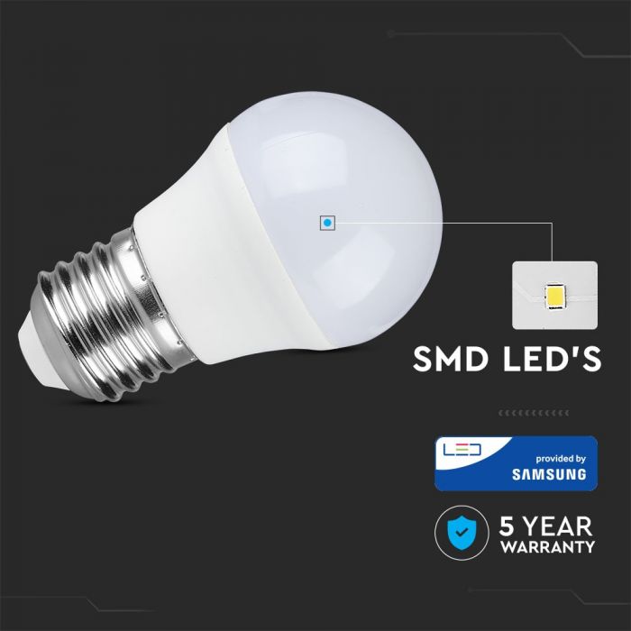 LED Bulb SAMSUNG Chip 7W E27 G45 Plastic 4000K