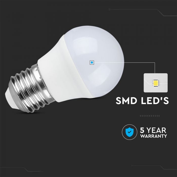 LED Bulb SAMSUNG Chip 5.5W E27 G45 Plastic Warm White