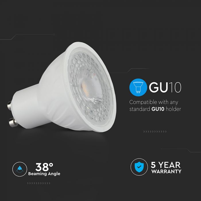 LED Spotlight SAMSUNG Chip GU10 6.5W Ripple Plastic 38Ã‚Â°D 6400K