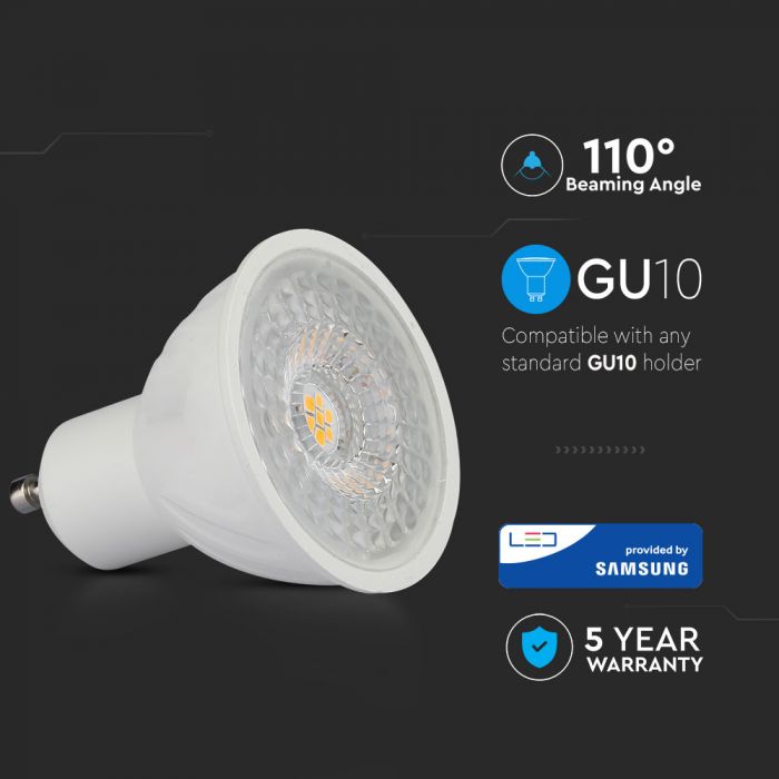 LED Spotlight SAMSUNG Chip GU10 6.5W Ripple Plastic 110Ã‚Â° 3000K