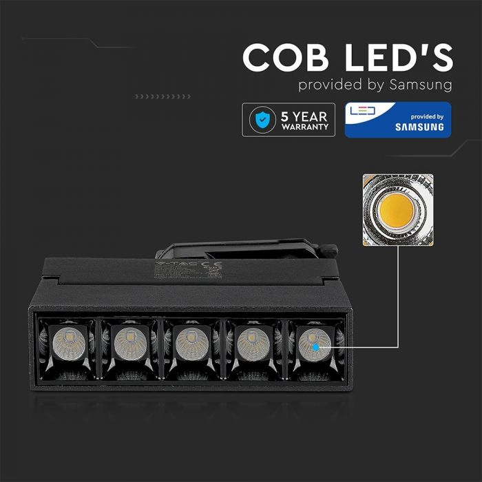 LED TRACK LINEAR LIGHT 12W 960lm WW 30° 35X138 4-LINE BLACK SAMSUNG CHIP