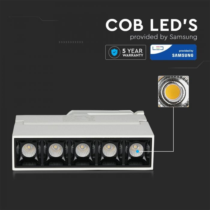 LED TRACK LINEAR LIGHT 12W 960lm DL 30° 35X138 4-LINE WHITE SAMSUNG CHIP