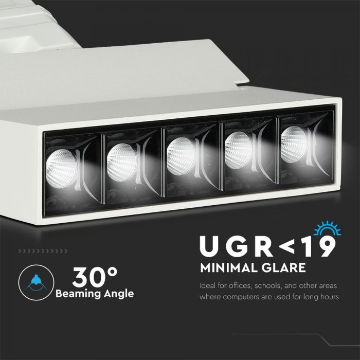 LED TRACK LINEAR LIGHT 12W 960lm WW 30° 35X138 4-LINE WHITE SAMSUNG CHIP