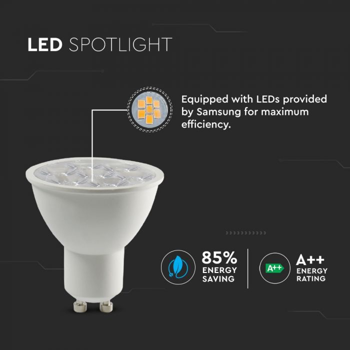 LED GU10 LAMP 6W DL 500lm 10° 50X55 WITH SAMSUNG CHIP A++