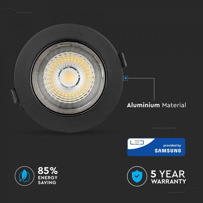 LED RELFECTOR COB DOWNLIGHT 20W CW 1600lm 120° 160X75 (150) MOVABLE SAMSUNG BLACK
