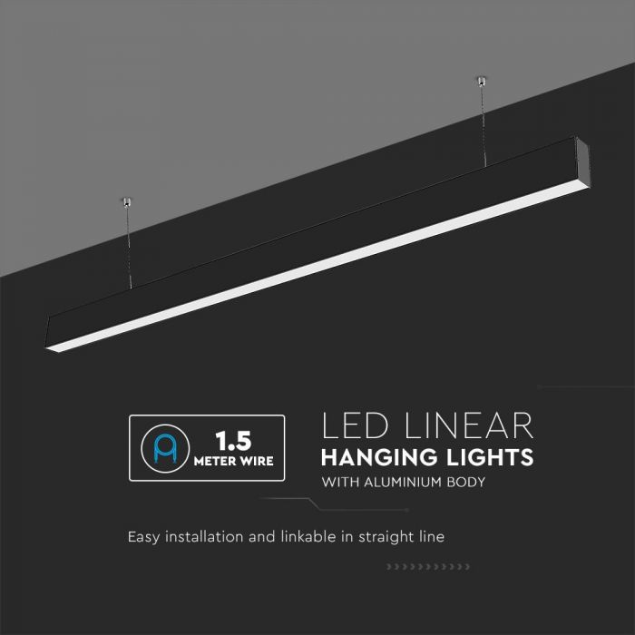 LED LINEAR HANGING SUSPENSION 40W 3in1 2500lm 120° 120X50X65 ALUMINIUM SAMSUNG BLACK