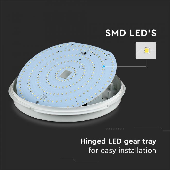 LED DOME LIGHT ROUND 20W 120° 1850lm 3in1 380X78 IP65 SAMSUNG IK08