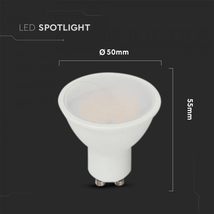 LED Spotlight SAMSUNG Chip GU10 5W Smooth Plastic 110Ã‚Â° 3000K