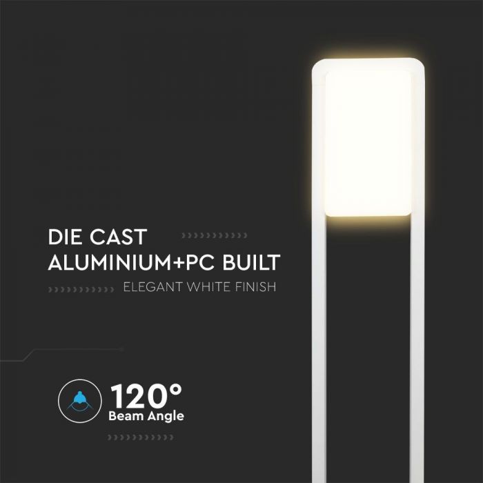 LED BOLLARD LAMP WHITE 10W WW 650lm 120° 163X57X800 IP65