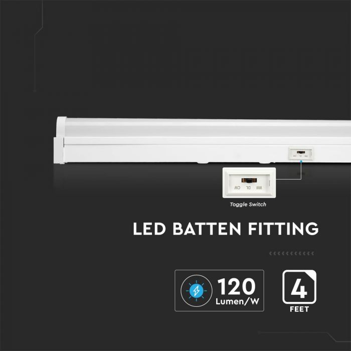 LED BATTEN FITTING 4FT 3in1 40W 4800lm 120° 60X75X117 SAMSUNG CHIP A++