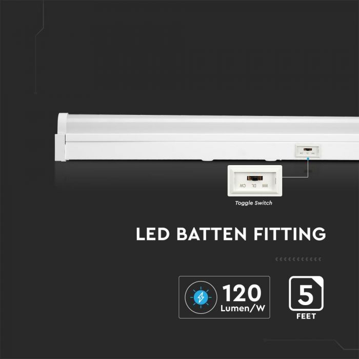 LED BATTEN FITTING 5FT 3in1 50W 6000lm 120° 60X75X147 SAMSUNG CHIP A++