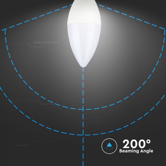 LED E14 LAMP 5.5W CW 470lm 200° C37 SAMSUNG CHIP DIMMABLE