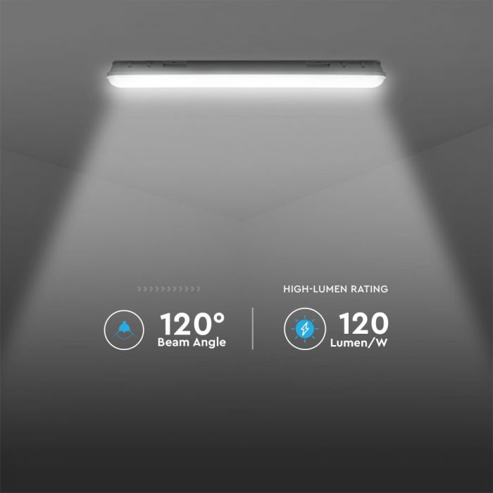LED EMERGENCY TUBE  5FT 48W CW 5760lm 120° 1500X78X72 IK07 IP65