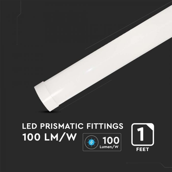 LED PRISMATIC SLIM FITTING 10W WW 1000lm 110° 300X75X24 SAMSUNG CHIP