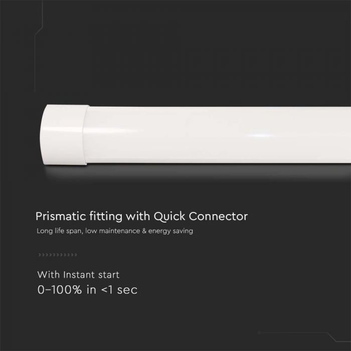 LED PRISMATIC SLIM FITTING 10W CW 1000lm 110° 300X75X24 SAMSUNG CHIP