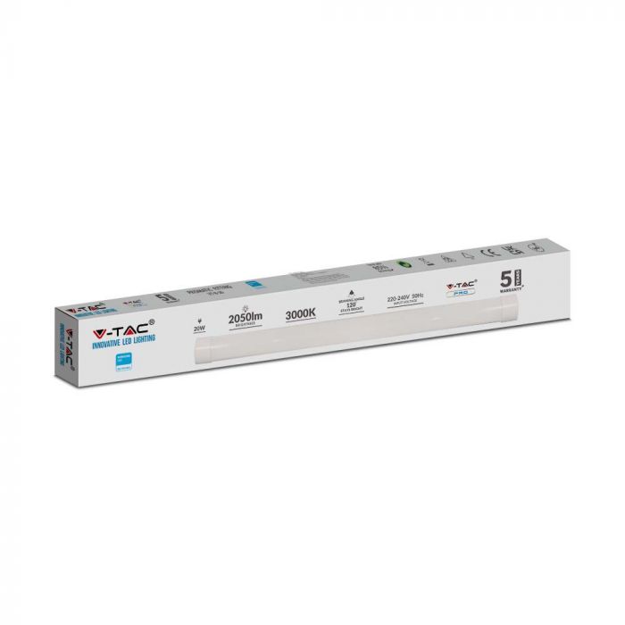 LED PRISMATIC SLIM FITTING 20W WW 2050lm 120° 600X75X24 SAMSUNG CHIP