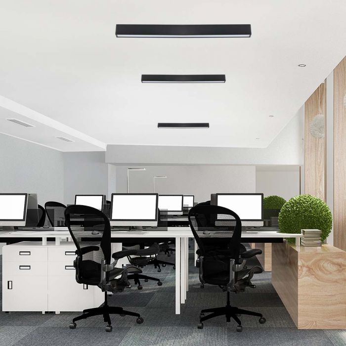 LED LINEAR RECESSED 40W WW 3275lm 100° 1197X50X65 ALUMINIUM SAMSUNG BLACK