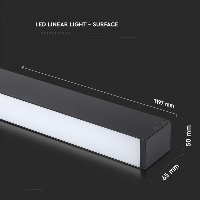LED LINEAR RECESSED 40W WW 3275lm 100° 1197X50X65 ALUMINIUM SAMSUNG BLACK