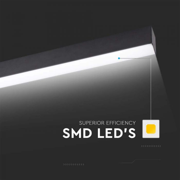 LED LINEAR RECESSED 40W WW 3275lm 100° 1197X50X65 ALUMINIUM SAMSUNG BLACK