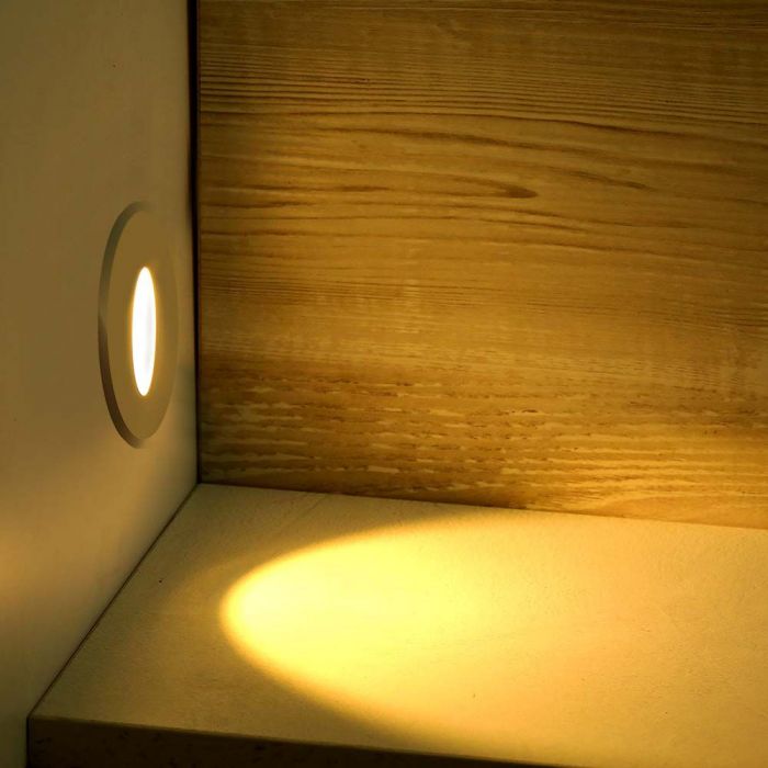 LED STEPLIGHT ROUND 3W WW 120° 2700lm 80x51mm (62mm)