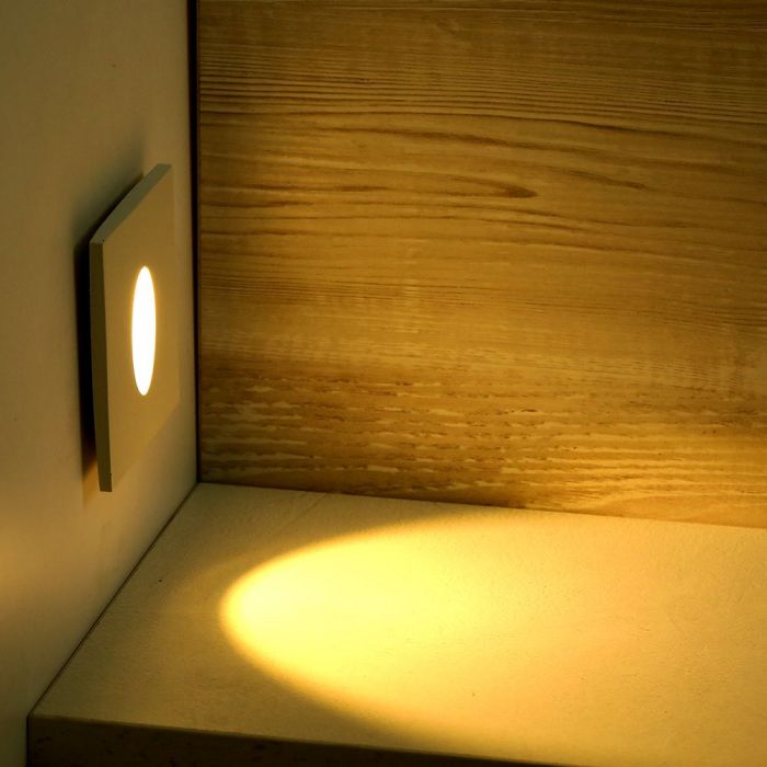 LED STEPLIGHT SQUARE 3W WW 120° 270lm 80x80x51mm (62mm)