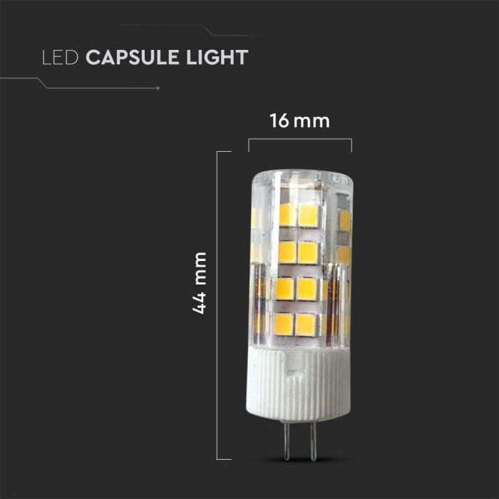 LED G4 LAMP 3.2W WW 385lm 12V 300° 16X44 PLASTIC SAMSUNG CHIP