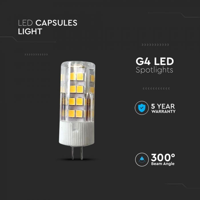 LED G4 LAMP 3.2W WW 385lm 12V 300° 16X44 PLASTIC SAMSUNG CHIP
