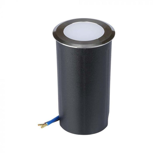 LED UNDERGROUND STEP LIGHT ROUND 1W 51m CW 140° 48X82(43) IP67 SILVER
