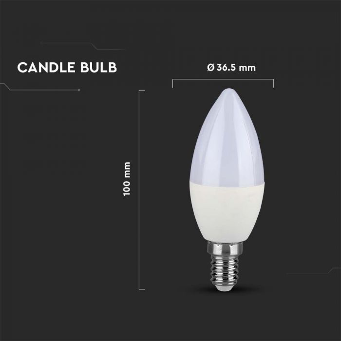 LED E14 LAMP 4.5W WW 470lm 200° C37 SAMSUNG CHIP