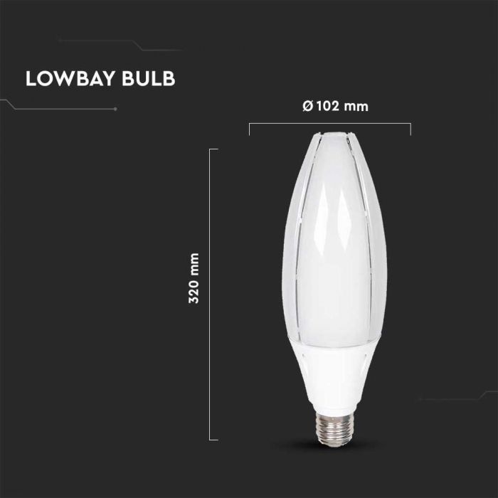 LED E40 OLIVE LAMP 60W CW 300° 6500lm 102X320mm SAMSUNG CHIP