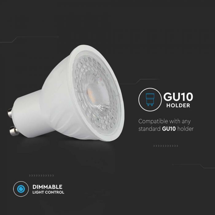 LED GU10 LAMP 6.5W CW 445lm 110° 50X55 WITH SAMSUNG CHIP