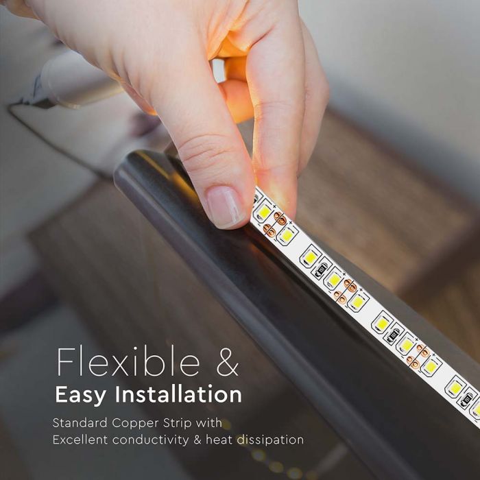 LED STRIP LIGHT 3528 SMD 120LEDs WW 800Lm 12V 8W/M