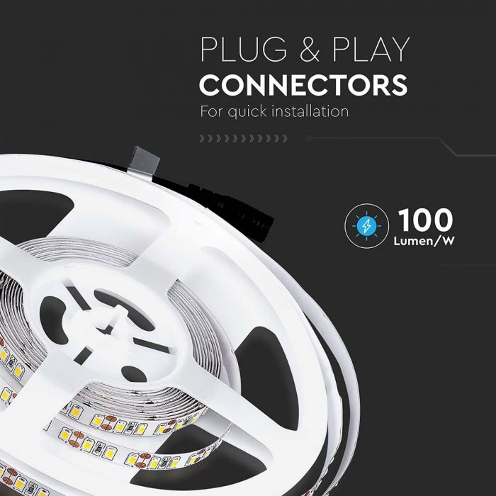 LED STRIP LIGHT 3528 SMD 120LEDs WW 800Lm 12V 8W/M
