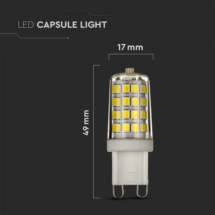 LED G9 LAMP 3W CW 330lm 300° 17X49 SAMSUNG CHIP