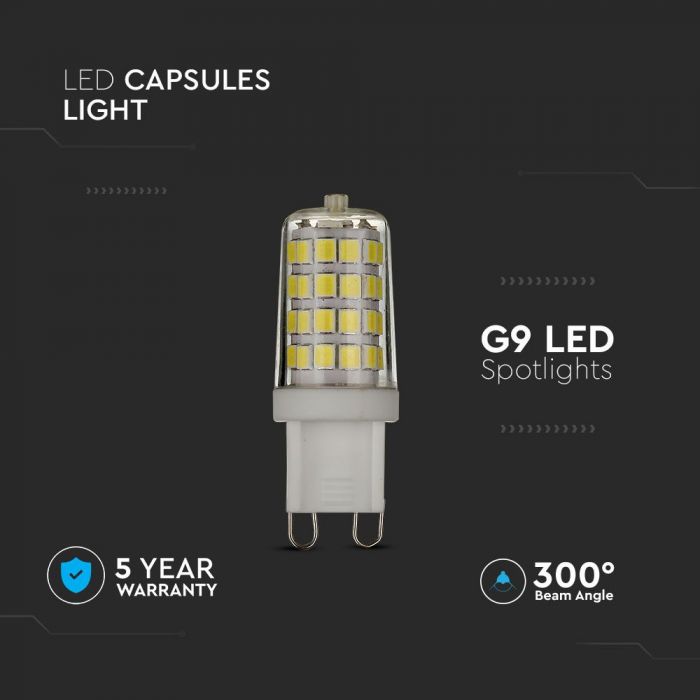 LED G9 LAMP 3W CW 330lm 300° 17X49 SAMSUNG CHIP