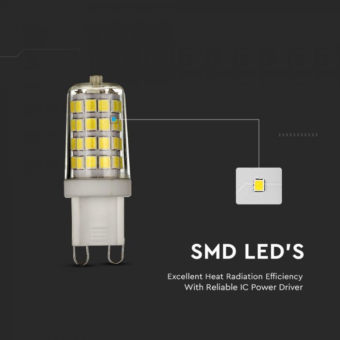 LED G9 LAMP 3W CW 330lm 300° 17X49 SAMSUNG CHIP