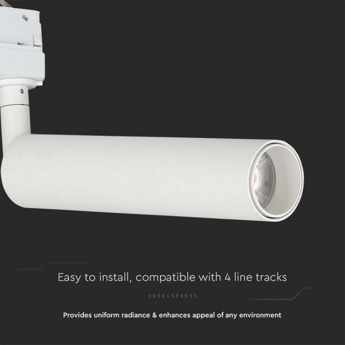 LED TRACK COB LIGHT 15W 1500lm 4000K 24° 200X50X50 4-LINE WHITE SAMSUNG CHIP