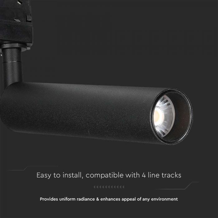 LED TRACK COB LIGHT 15W 1500lm WW 24° 200X50X50 4-LINE BLACK SAMSUNG CHIP